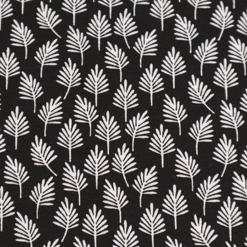 Fabric viscose jersey leaves - fabric,