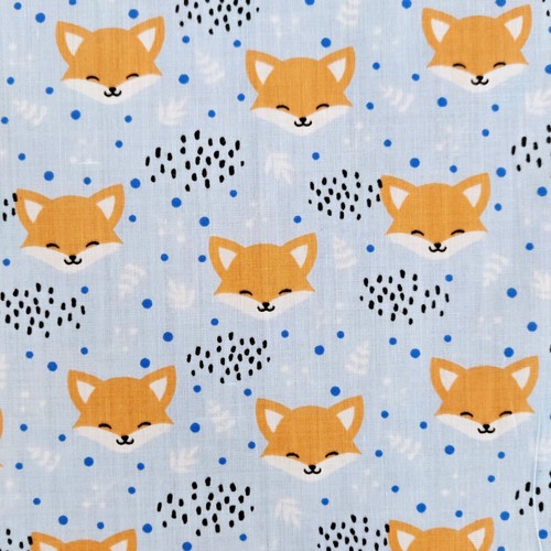Fox polycotton fabric kids - fox,