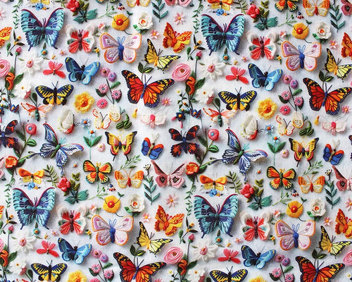 Print butterfly cotton - 3d,