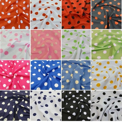 Polycotton fabric 26mm polka - fabric,