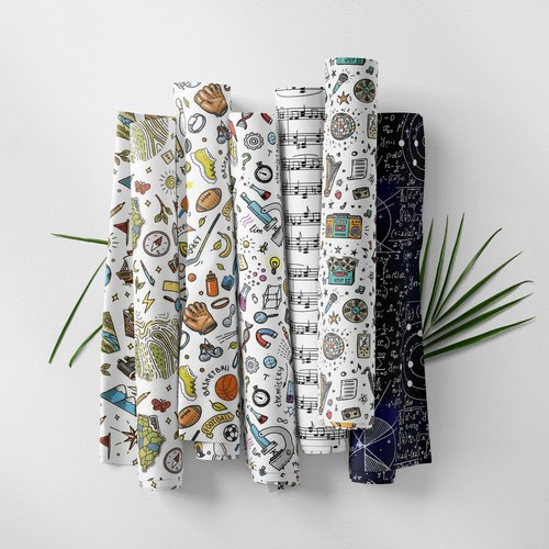 100 cotton school days - cotton, print