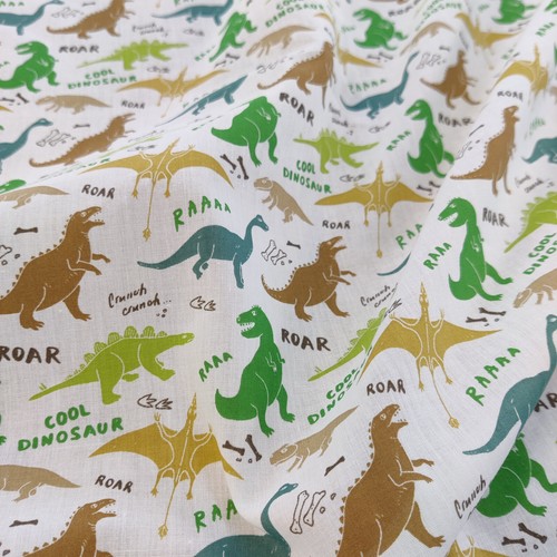 Dinosaur polycotton fabric - dinosaur,