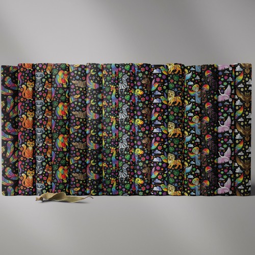100 cotton mosaic - art, animals