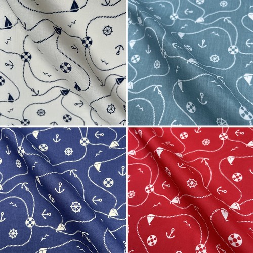 Nautical sea design polycotton - design,