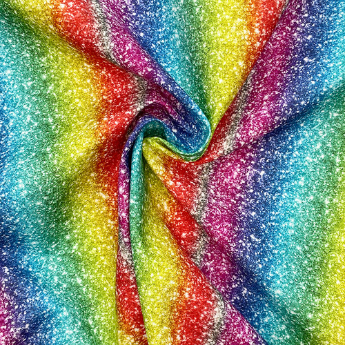 Rainbow glitter cotton fabric - cotton,
