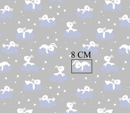 Bunny grey 100 cotton fabric - %,