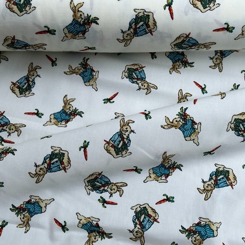 Cotton poplin fabric rabbit - cotton,