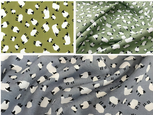 White sheep cotton - sheep, fabric