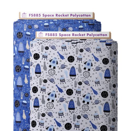 Spaceship polycotton fabric - polycotton,